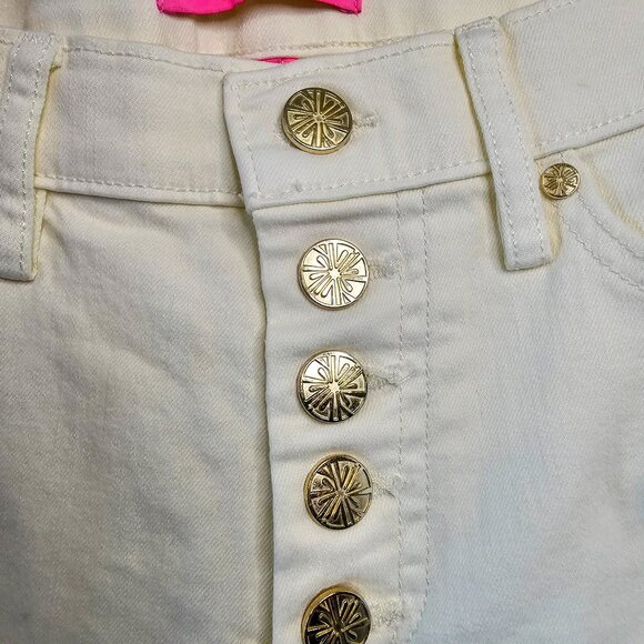 Lilly Pulitzer South Ocean High‎ Rise Lemon Meringue Jeans SZ 10 - Picture 3 of 10